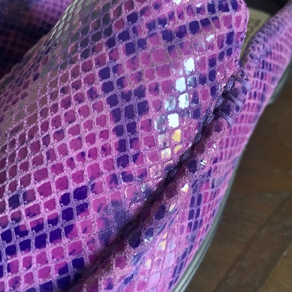 100% leather Purple Alligator design Women's Mules 6 - Picture 5 of 6